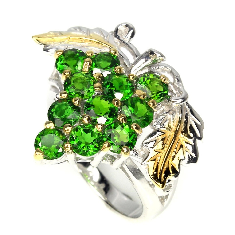 Rich Green Chrome Diopside Stamped .925 SZ 8.5